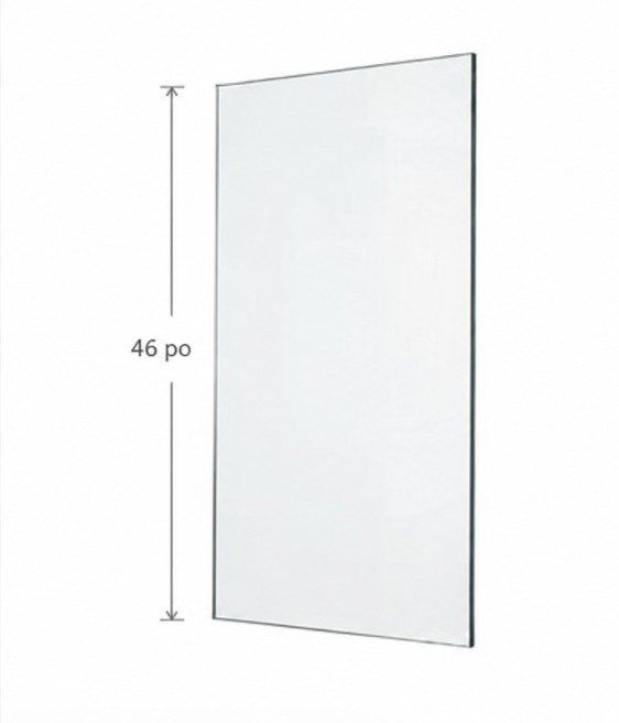 Panneau de verre trempé clair 12 mm — Hauteur 46"