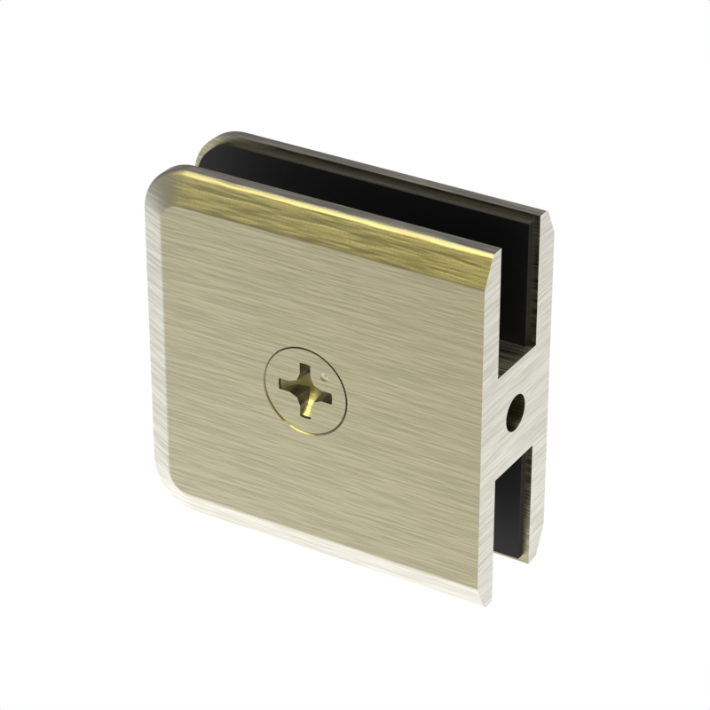 Pince de douche biseautée, 2 × 2 po — Laiton antique