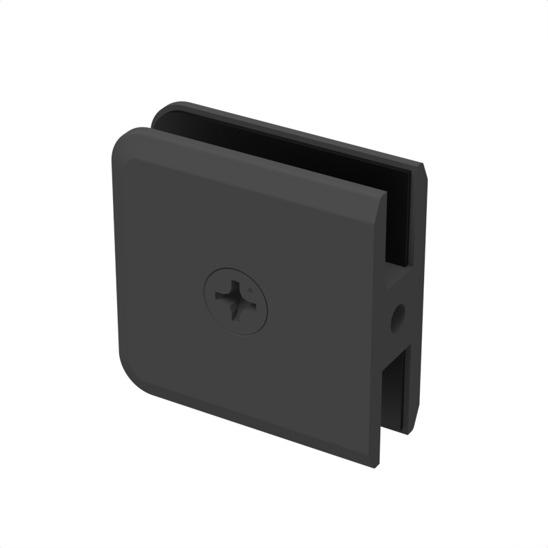 Pince de douche biseautée, 2 × 2 po — Noir mat
