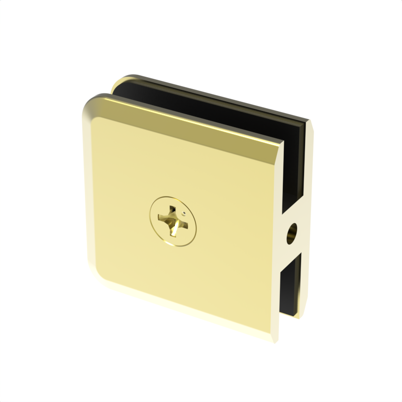 Pince de douche biseautée, 2 × 2 po — Laiton poli