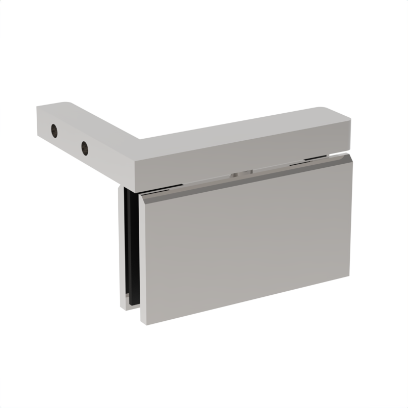 Pivot de porte de douche carré décalé, gauche (haut ou bas) — Nickel brossé (image d'illustration)