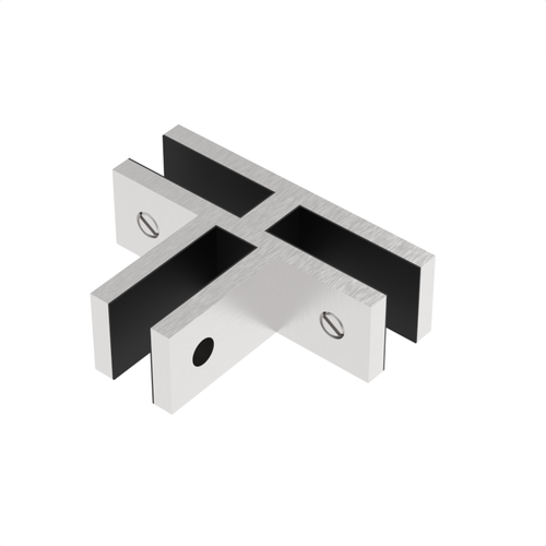 Attache 3 voies mince verre-à-verre CON3WAY — argent