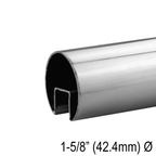 Caprail rond 42,4 mm pour dessus de verre, inox 316 — 19 pi — fini argent