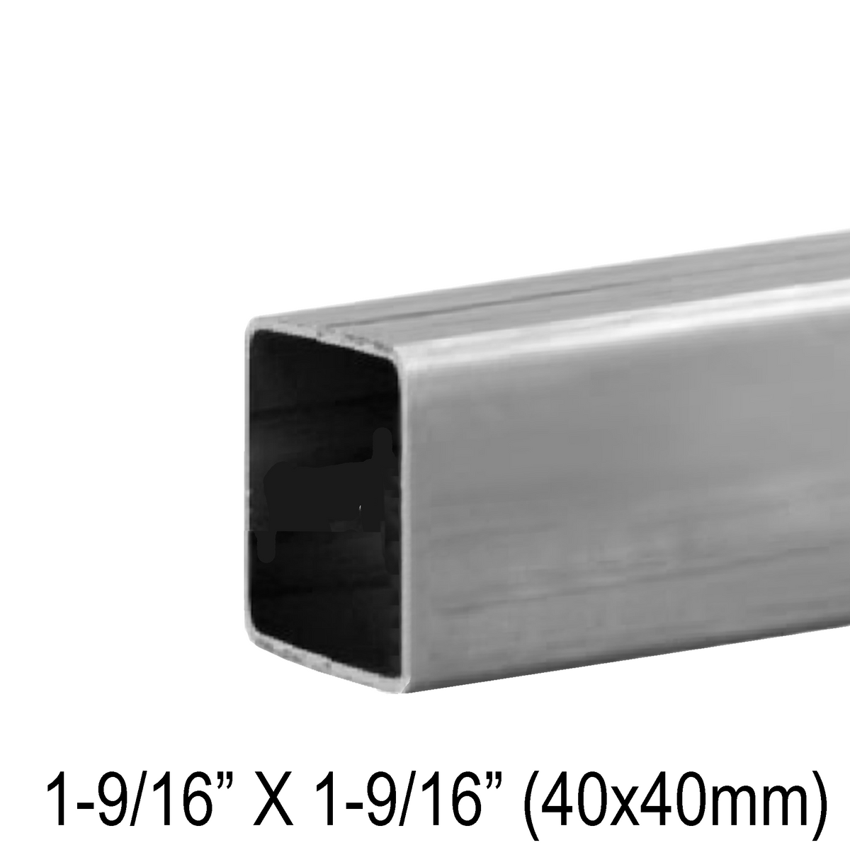 Main courante carrée 40 mm, inox 316 — 19 pi — fini argent