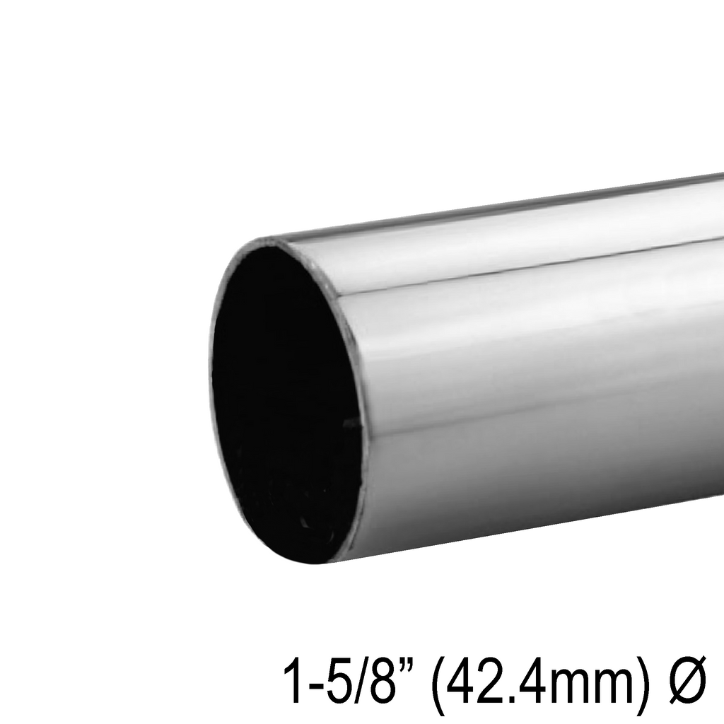 Main courante ronde 42,4 mm, inox 316 — 19 pi — fini argent