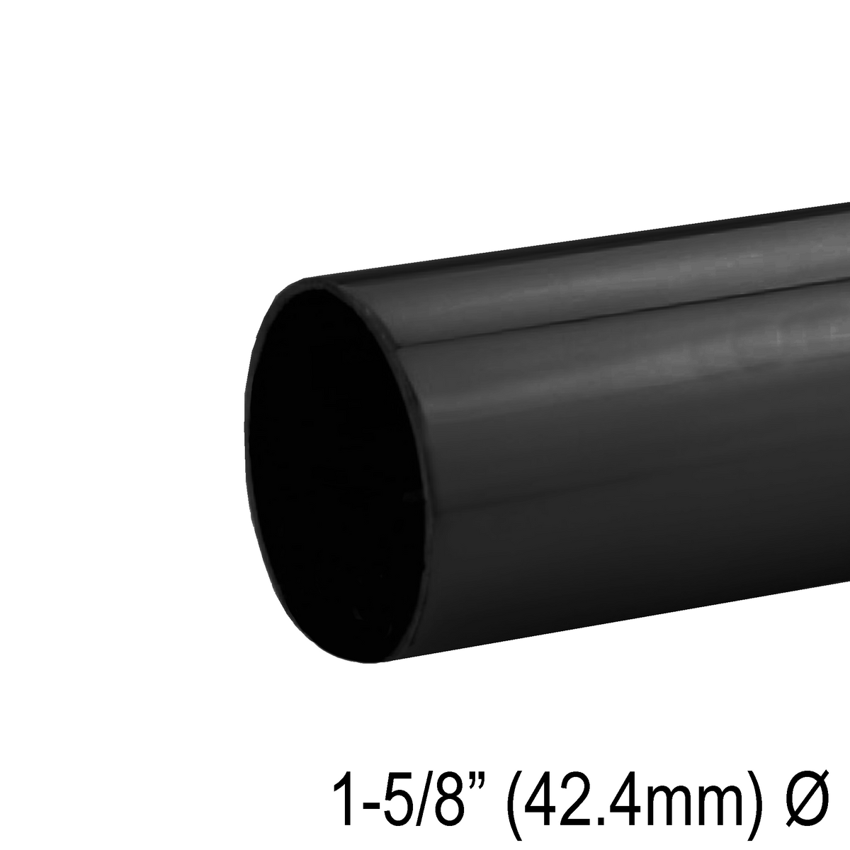Main courante ronde 42,4 mm, inox 316 — 19 pi — fini noir