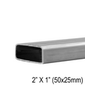 Main courante rectangulaire 2 × 1 po, inox 316 — 19 pi — fini argent