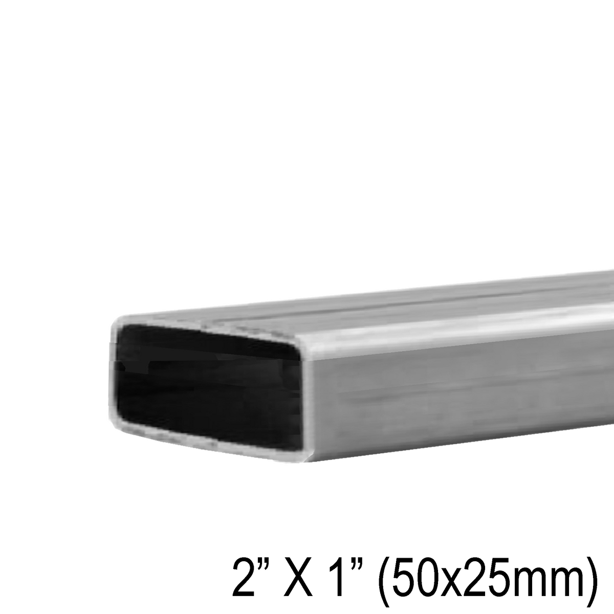 Main courante rectangulaire 2 × 1 po, inox 316 — 19 pi — fini argent