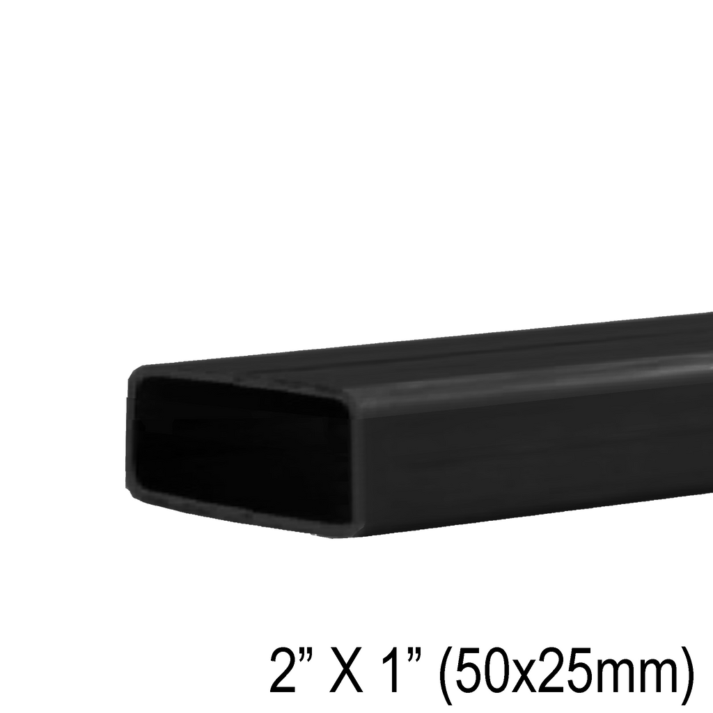 Main courante rectangulaire 2 × 1 po, inox 316 — 19 pi — fini noir