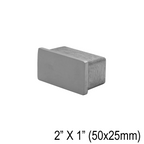 Embout pour main courante rectangulaire 2 × 1 po — fini argent