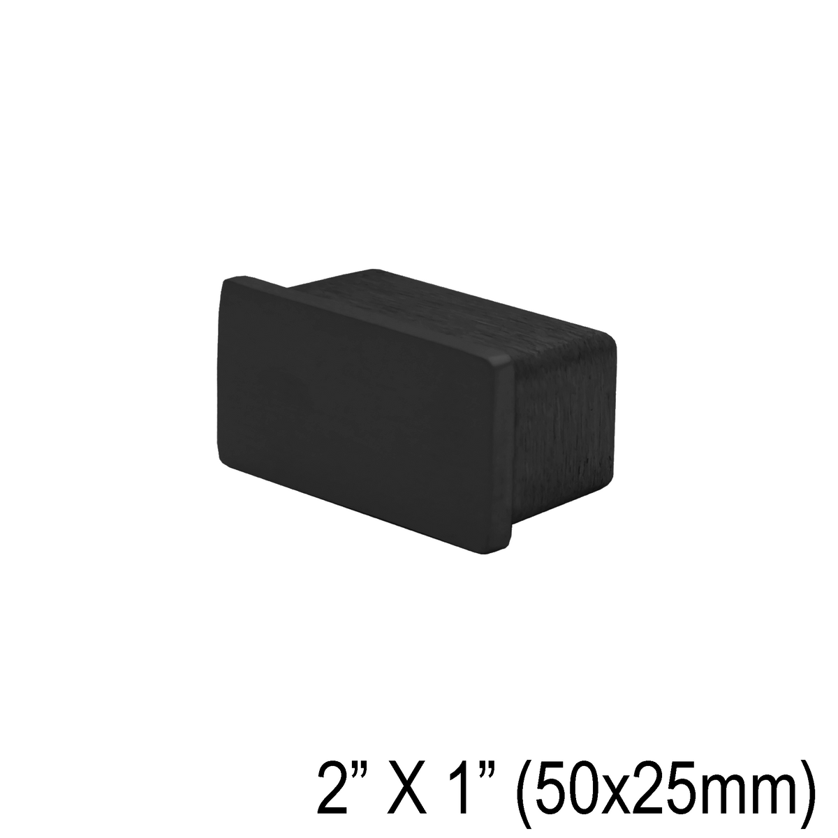 Embout pour main courante rectangulaire 2 × 1 po — fini noir