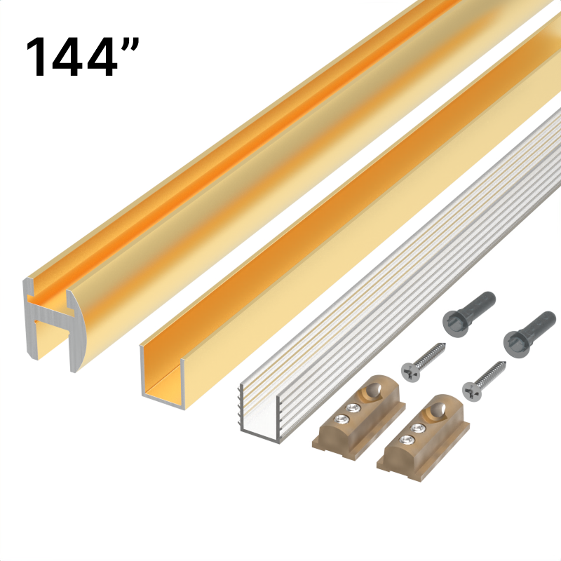 Kit de profilé en U pour douche (header), 144 po — Or (image d'illustration)