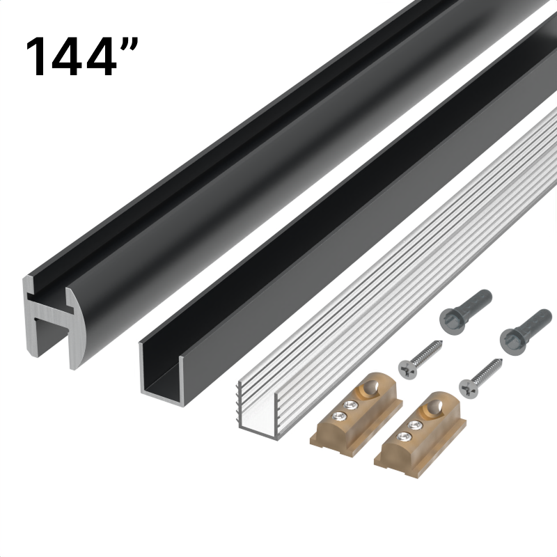 Kit de profilé en U pour douche (header), 144 po — Gris anthracite (image d'illustration)