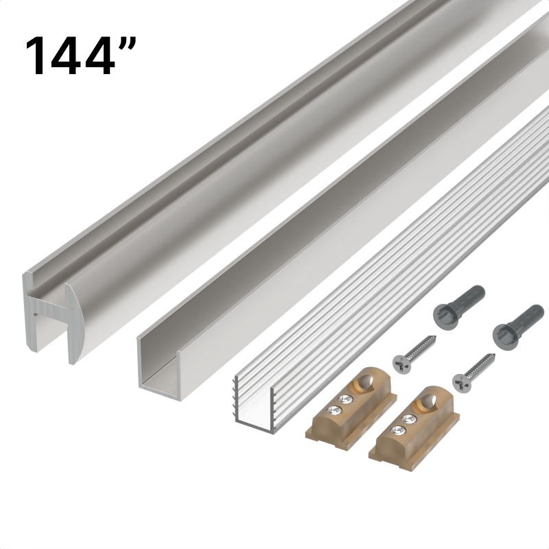 Kit de profilé en U pour douche (header), 144 po — Nickel poli (image d'illustration)