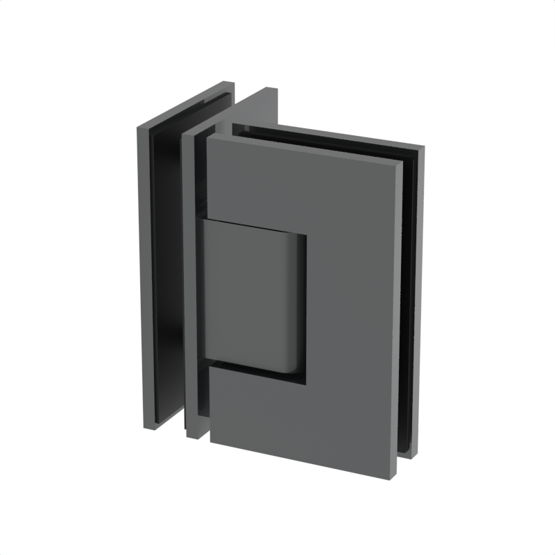 Charnière de douche carrée, verre à verre 90° — Gris anthracite (image d'illustration)