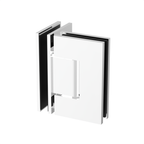 Charnière de douche carrée, verre à verre 90° — Blanc (image d'illustration)