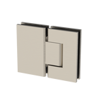 Charnière de douche carrée, verre à verre 180° — Nickel brossé (image d'illustration)