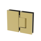Charnière de douche carrée, verre à verre 180° — Laiton satiné (image d'illustration)