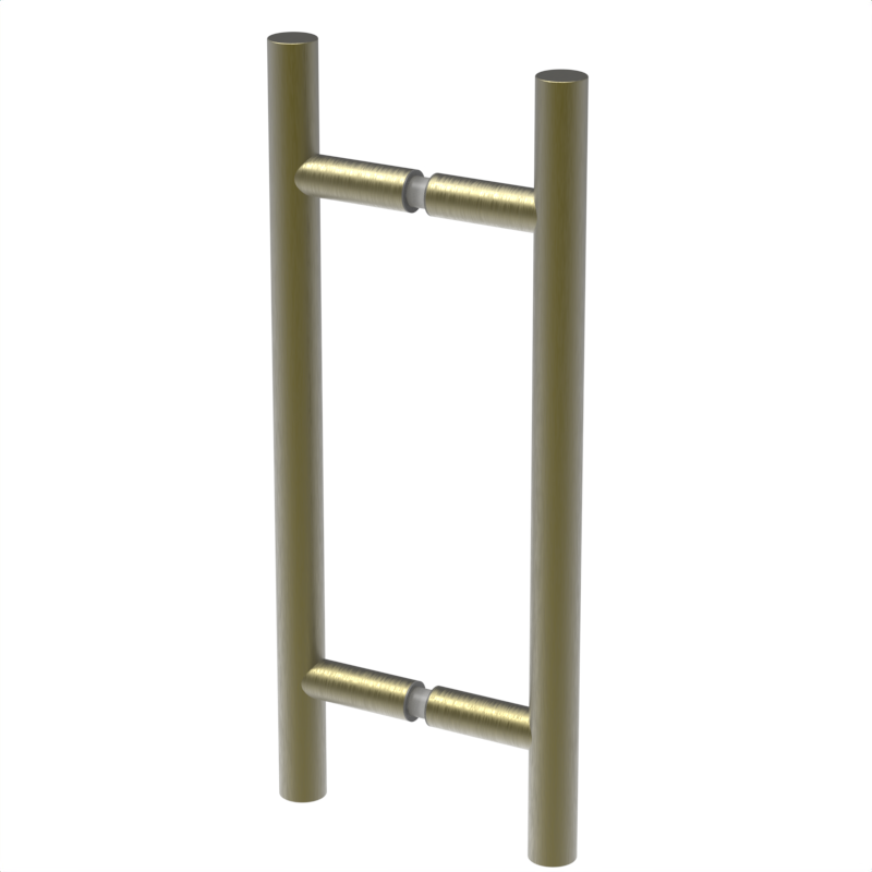 Poignée de porte de douche échelle, 8 × 8 po — Laiton antique (image d'illustration)