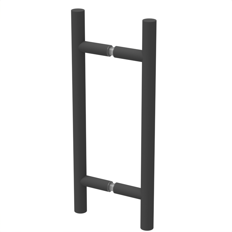 Poignée de porte de douche échelle, 8 × 8 po — Noir mat (image d'illustration)