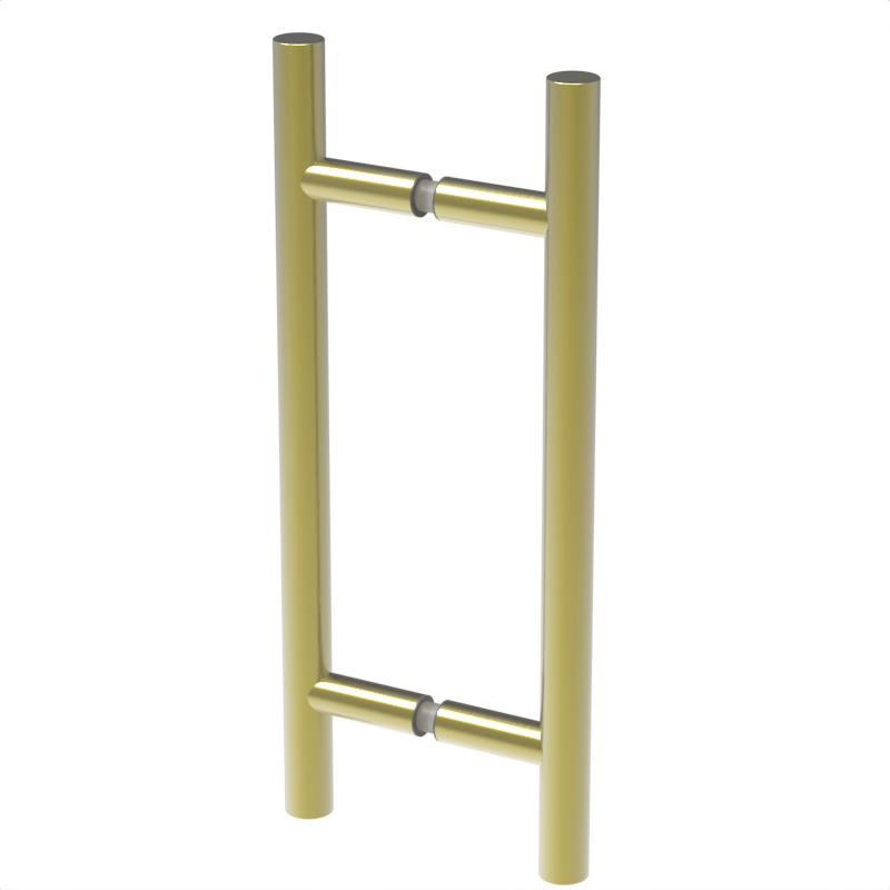 Poignée de porte de douche échelle, 8 × 8 po — Laiton poli (image d'illustration)