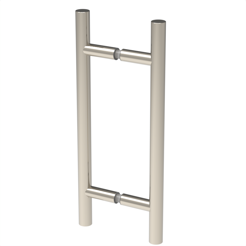 Poignée de porte de douche échelle, 8 × 8 po — Nickel poli (image d'illustration)