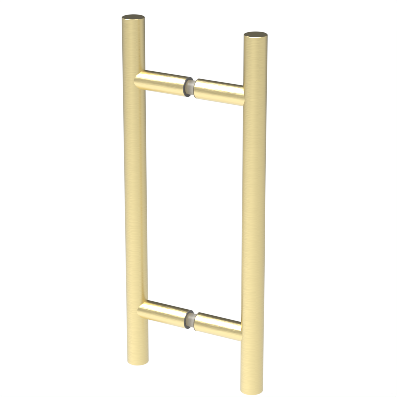 Poignée de porte de douche échelle, 8 × 8 po — Laiton satiné (image d'illustration)