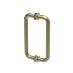 Poignée de porte de douche tubulaire, 8 × 8 po — Laiton antique (image d'illustration)