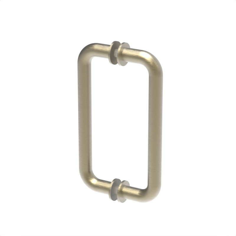 Poignée de porte de douche tubulaire, 8 × 8 po — Bronze brossé (image d'illustration)