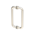 Poignée de porte de douche tubulaire, 8 × 8 po — Nickel brossé (image d'illustration)