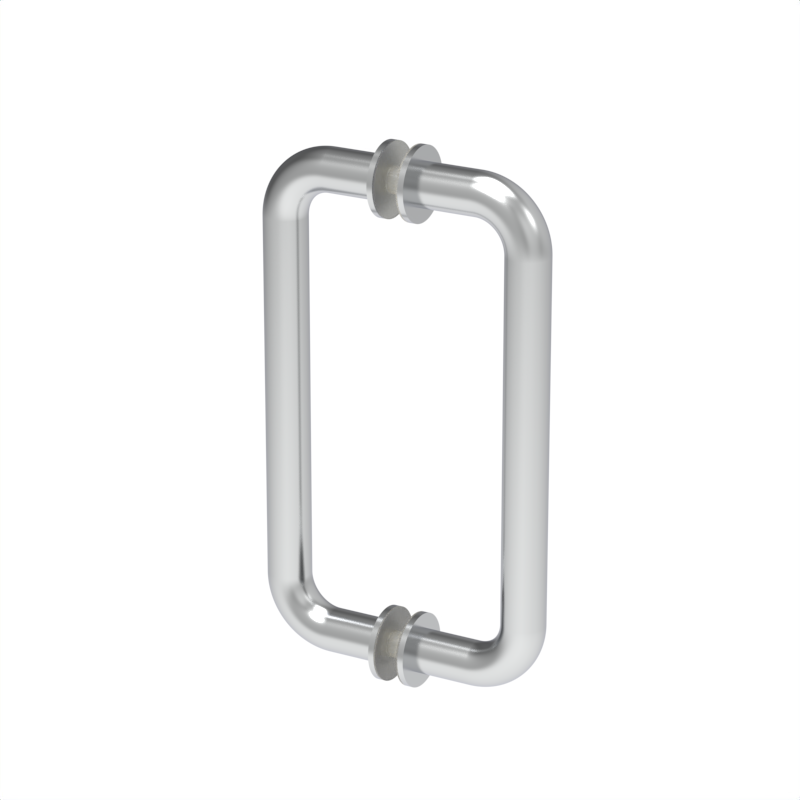 Poignée de porte de douche tubulaire, 8 × 8 po — Chrome (image d'illustration)