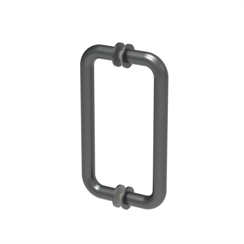 Poignée de porte de douche tubulaire, 8 × 8 po — Gris anthracite (image d'illustration)