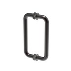 Poignée de porte de douche tubulaire, 8 × 8 po — Bronze huilé (image d'illustration)