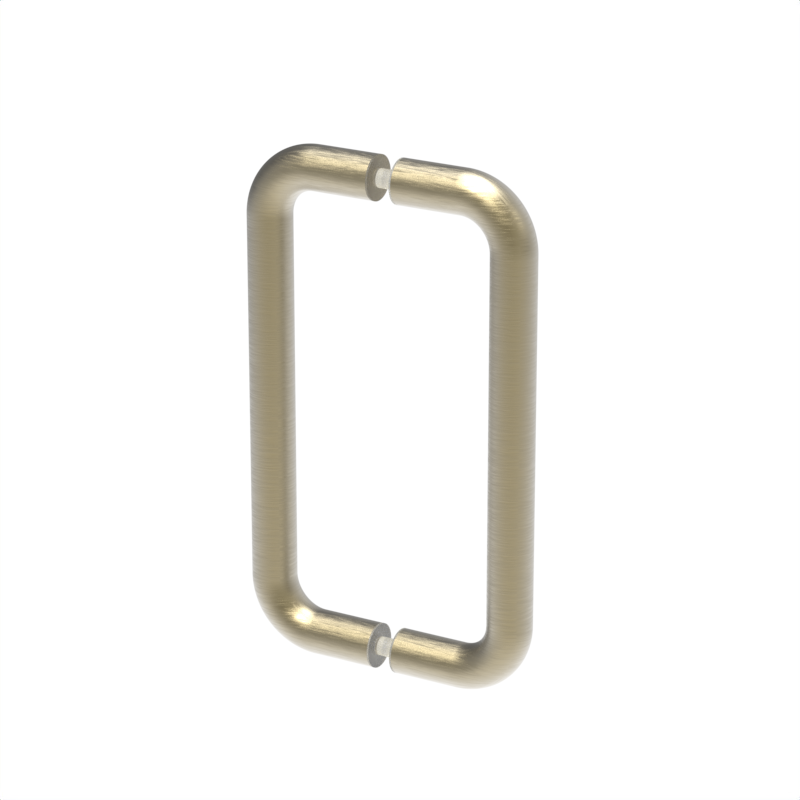 Poignée de porte de douche tubulaire épurée, 8 × 8 po — Bronze brossé (image d'illustration)