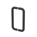 Poignée de porte de douche tubulaire épurée, 8 × 8 po — Noir mat (image d'illustration)
