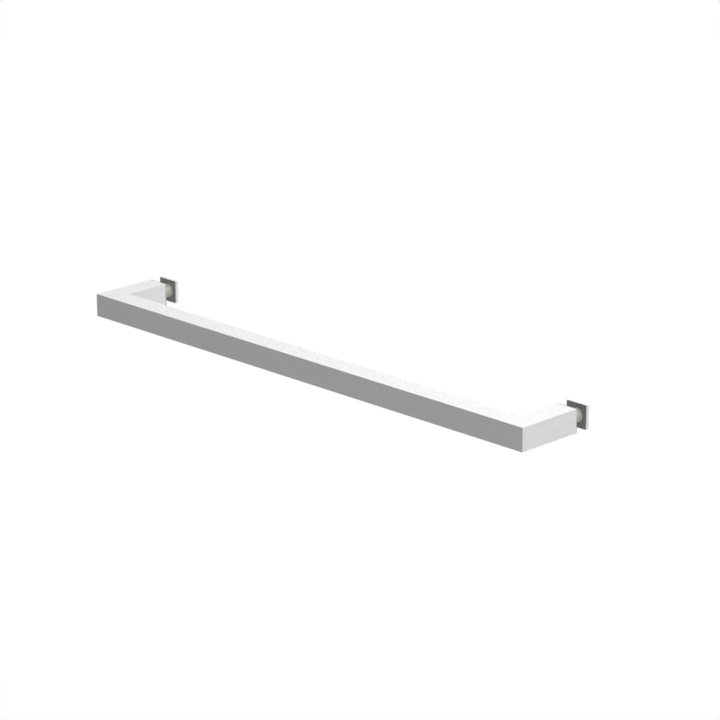 Porte-serviettes de douche carré, 18 po — Blanc (image d'illustration)