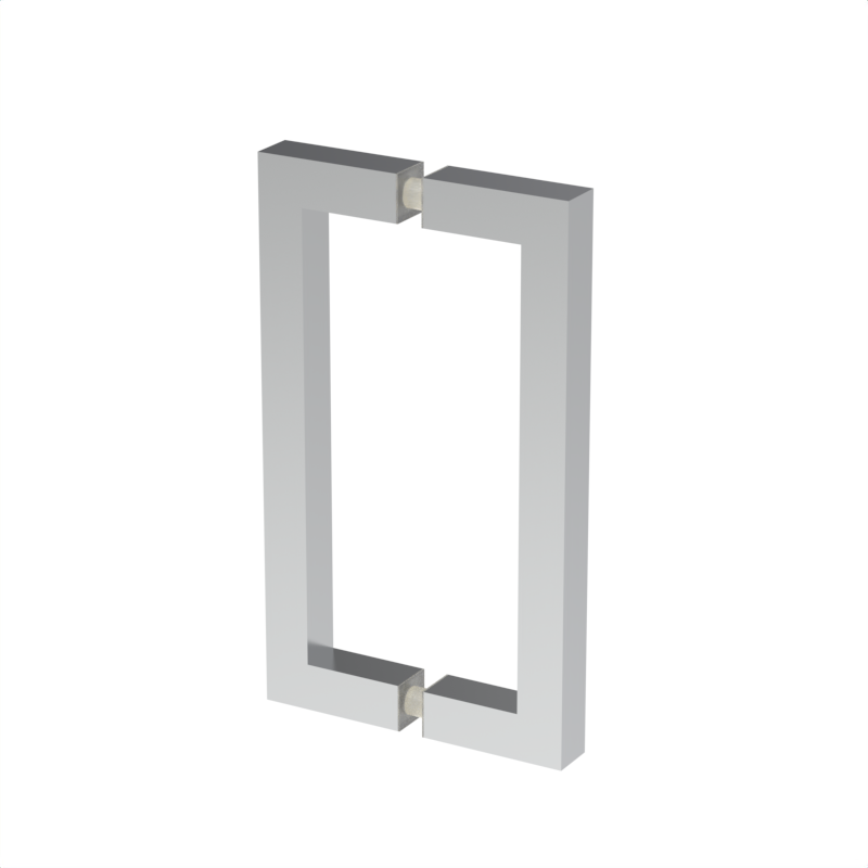 Poignée de porte de douche carrée, 8 × 8 po — Chrome (image d'illustration)