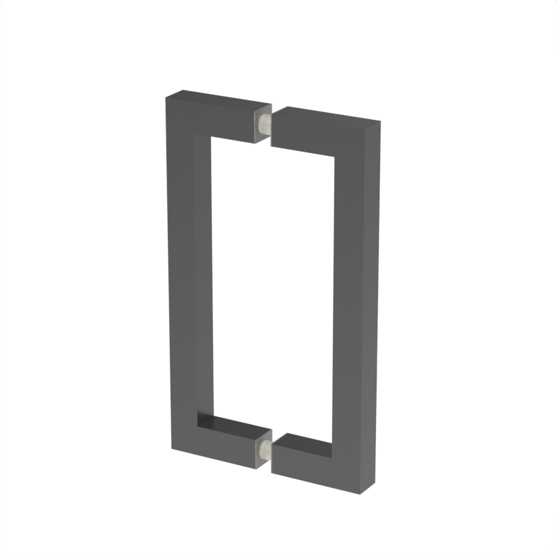 Poignée de porte de douche carrée, 8 × 8 po — Gris anthracite (image d'illustration)