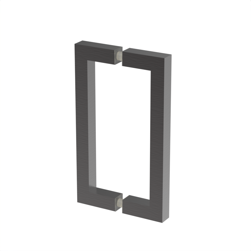 Poignée de porte de douche carrée, 8 × 8 po — Bronze huilé (image d'illustration)