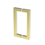 Poignée de porte de douche carrée, 8 × 8 po — Laiton poli (image d'illustration)