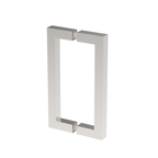 Poignée de porte de douche carrée, 8 × 8 po — Nickel poli (image d'illustration)