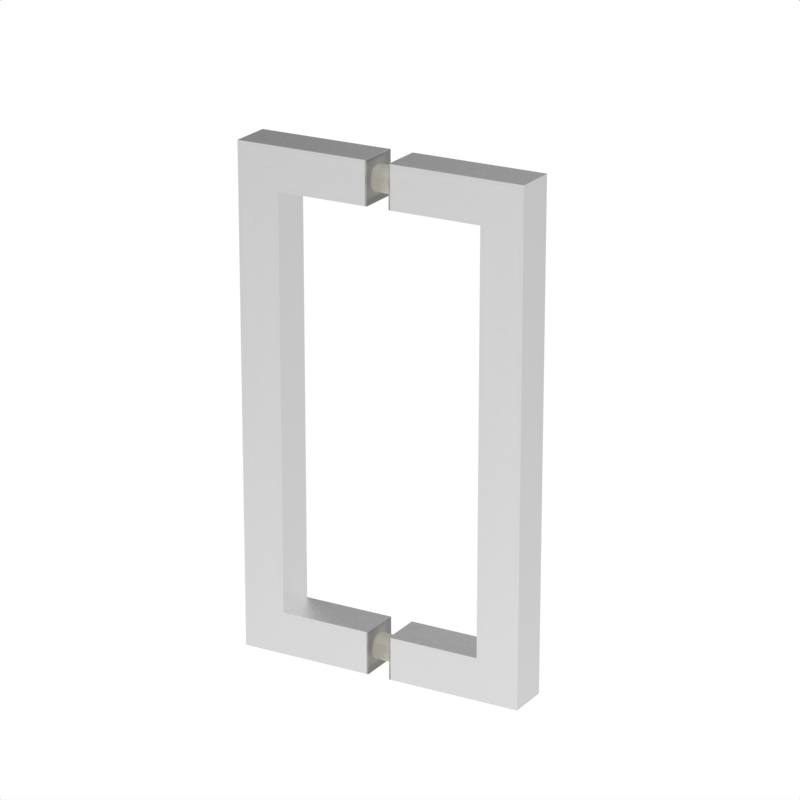 Poignée de porte de douche carrée, 8 × 8 po — Blanc (image d'illustration)