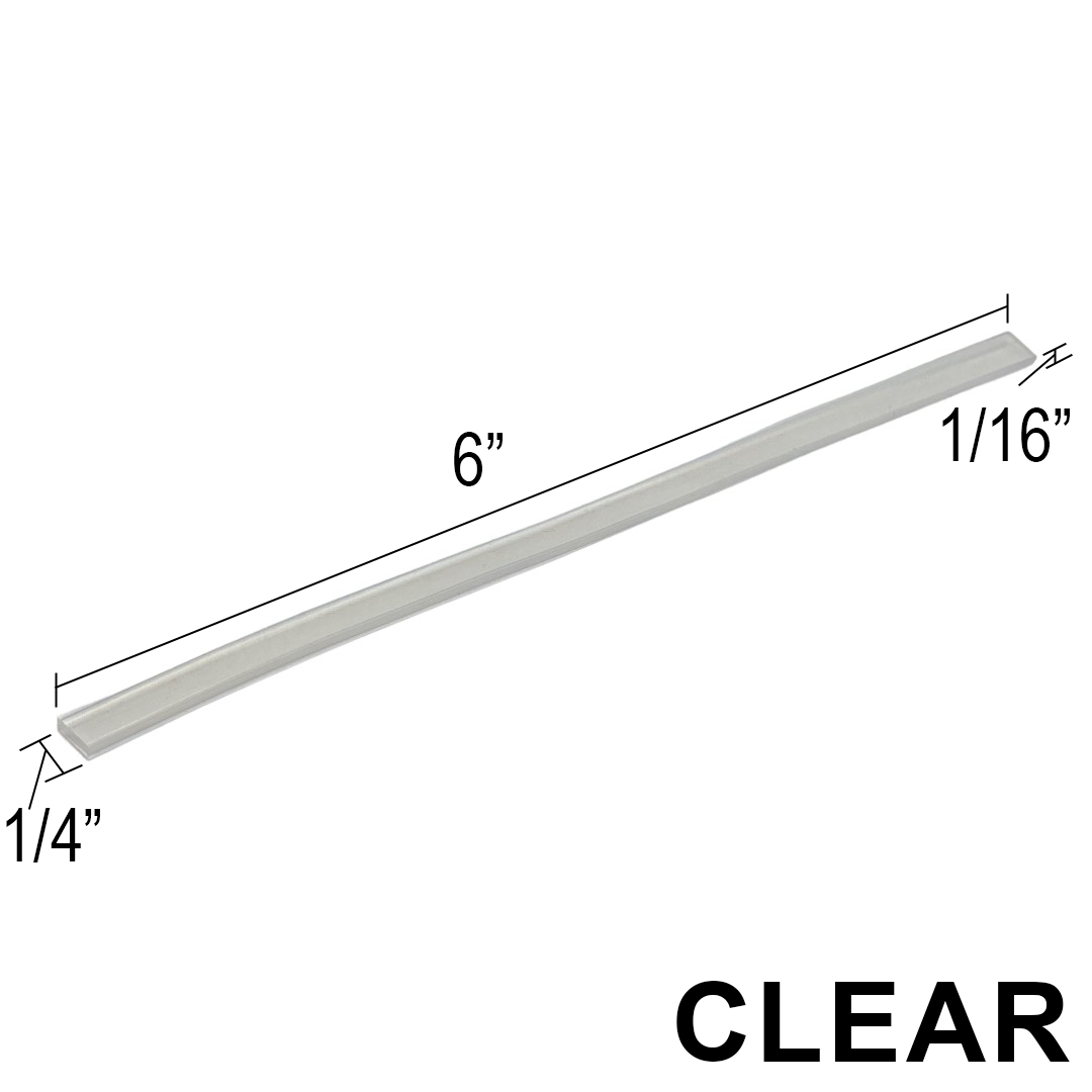 Blocs de calage transparents pour verre, paquet de 100 — 1/16 × 6 po