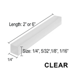 Blocs de calage transparents pour verre, paquet de 100 — 1/4 × 6 po