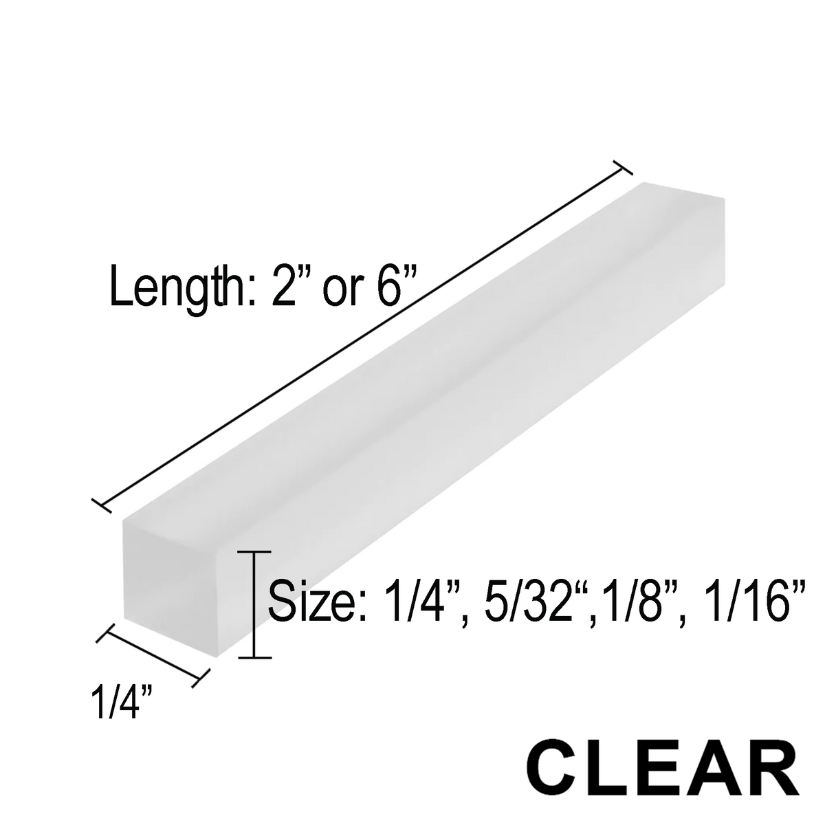 Blocs de calage transparents pour verre, paquet de 100 — 1/4 × 6 po