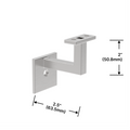 Support mural 2 × 2-1/2 po pour main courante carrée — fini argent