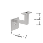 Support mural 2 × 2-1/2 po pour main courante carrée — fini argent