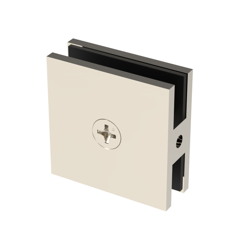 Pince de douche carrée, 2 × 2 po — Nickel poli