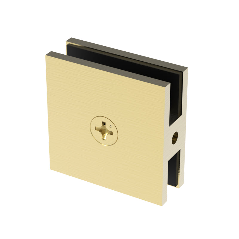 Pince de douche carrée, 2 × 2 po — Laiton satiné