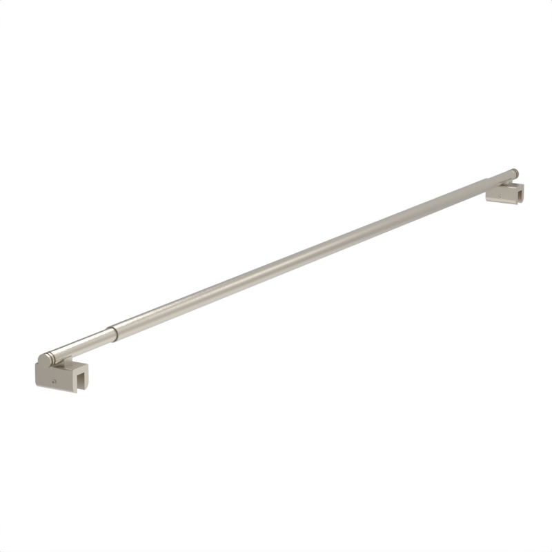 Barre de support de douche réglable, verre à verre — Nickel brossé (image d'illustration)